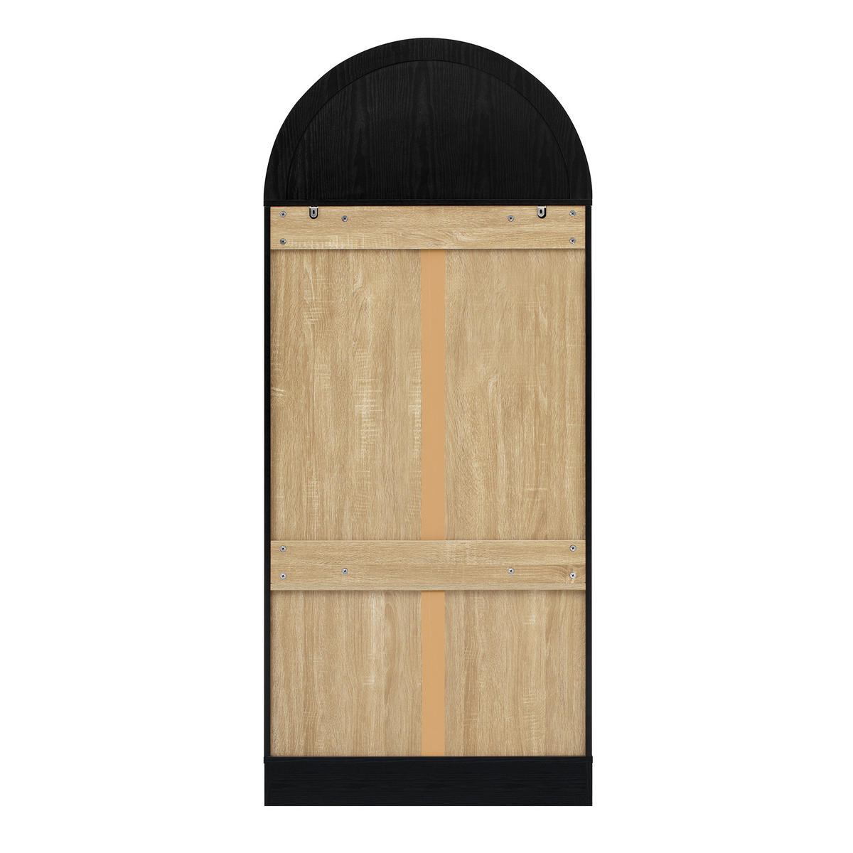 HIGHBOARD DE-38324 76/40/180 cm mit transparentem Glas und 2 Schubladen Schwarz - Schwarz, Holzwerkstoff (76.2/180/40.1cm) - ComfortXL