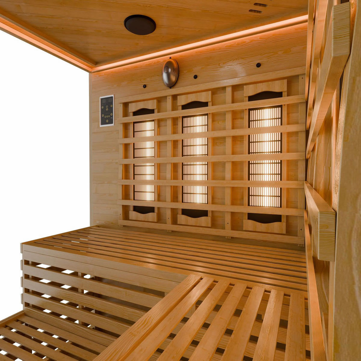 INFRAROTKABINE Kiruna150 mit Dual Technologie & Hemlockholz - Naturfarben, Holz (150/200/150cm) - Artsauna