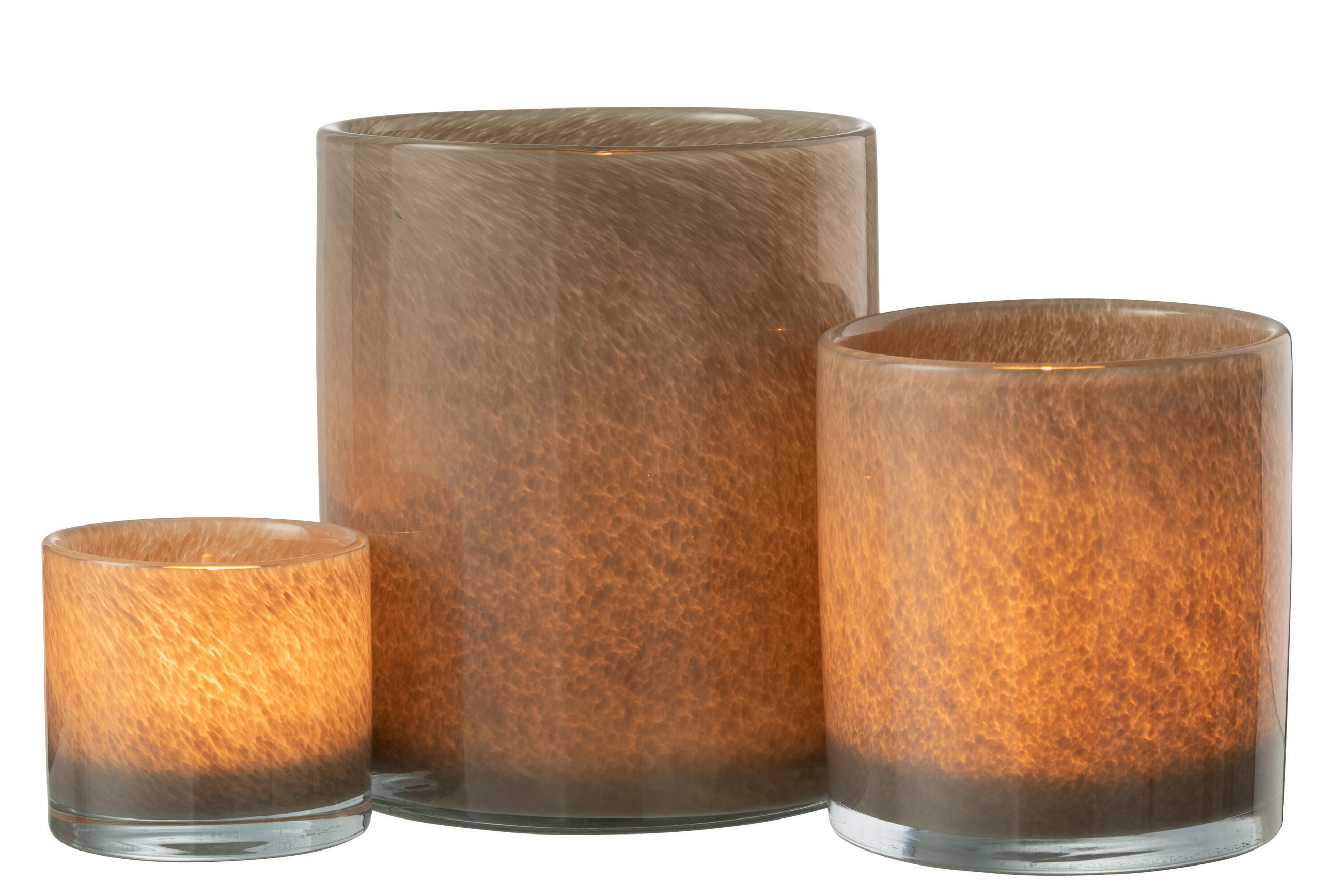 KERZENHALTER JADE - Glas - Braun - L - Braun, Glas (15/17cm) - J-Line