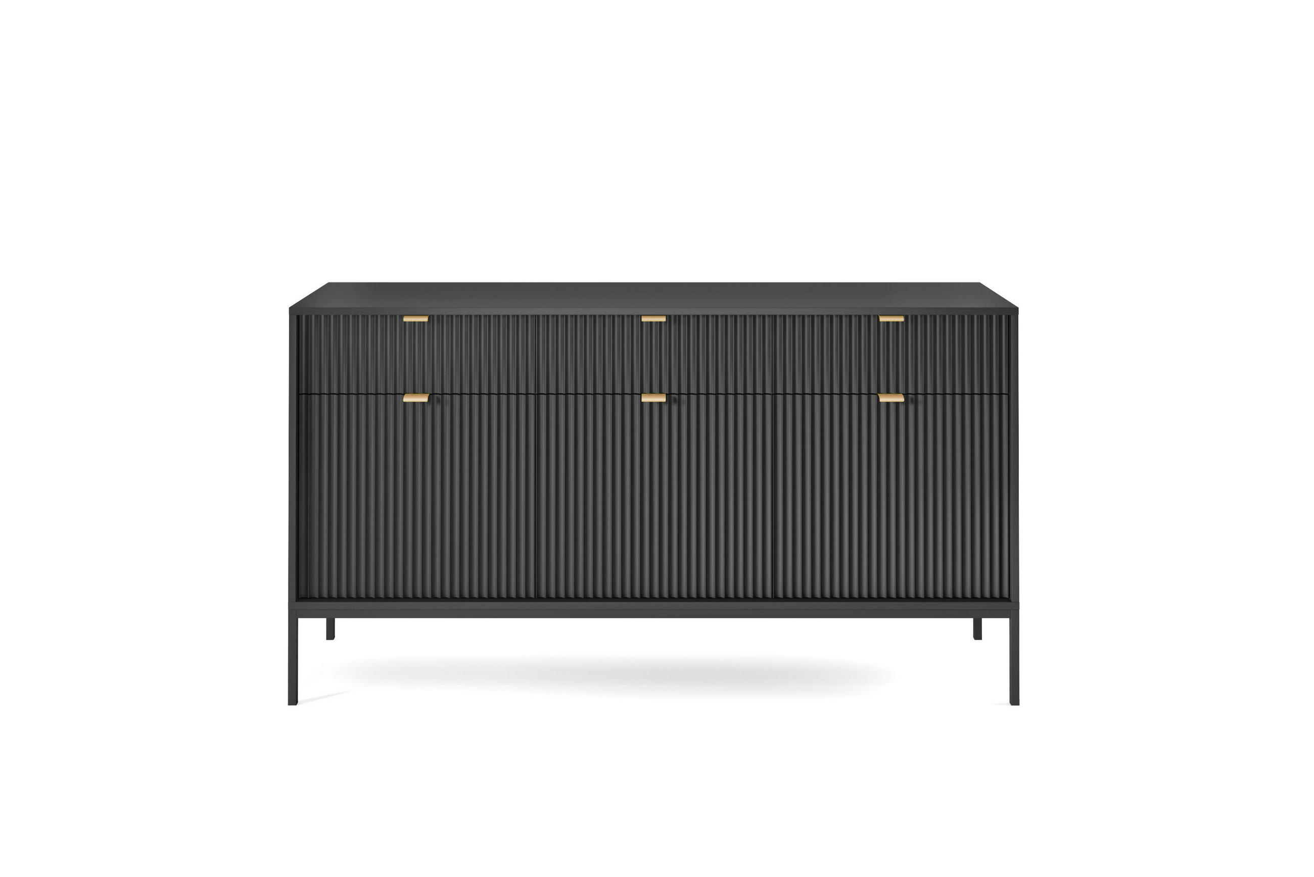 SIDEBOARD SCHWARZ - Schwarz, Holzwerkstoff (154/83/39cm) - FURNLUX