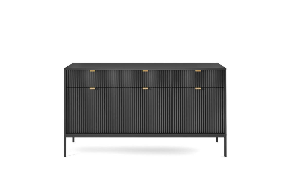 SIDEBOARD SCHWARZ - Schwarz, Holzwerkstoff (154/83/39cm) - FURNLUX