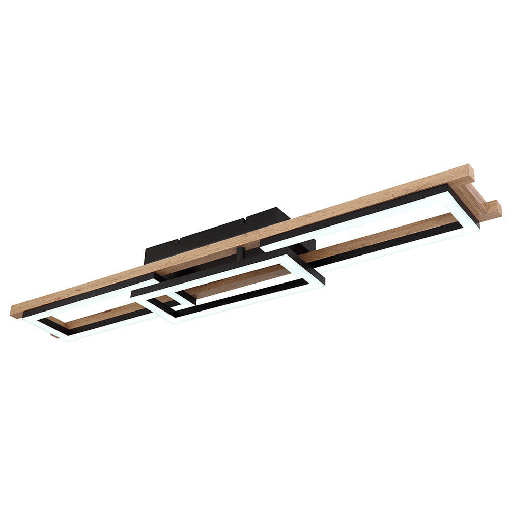 LED DECKENLEUCHTE ILLA Braun Holzoptik - Braun, Metall (100/13.5/11cm) - Globo Lighting