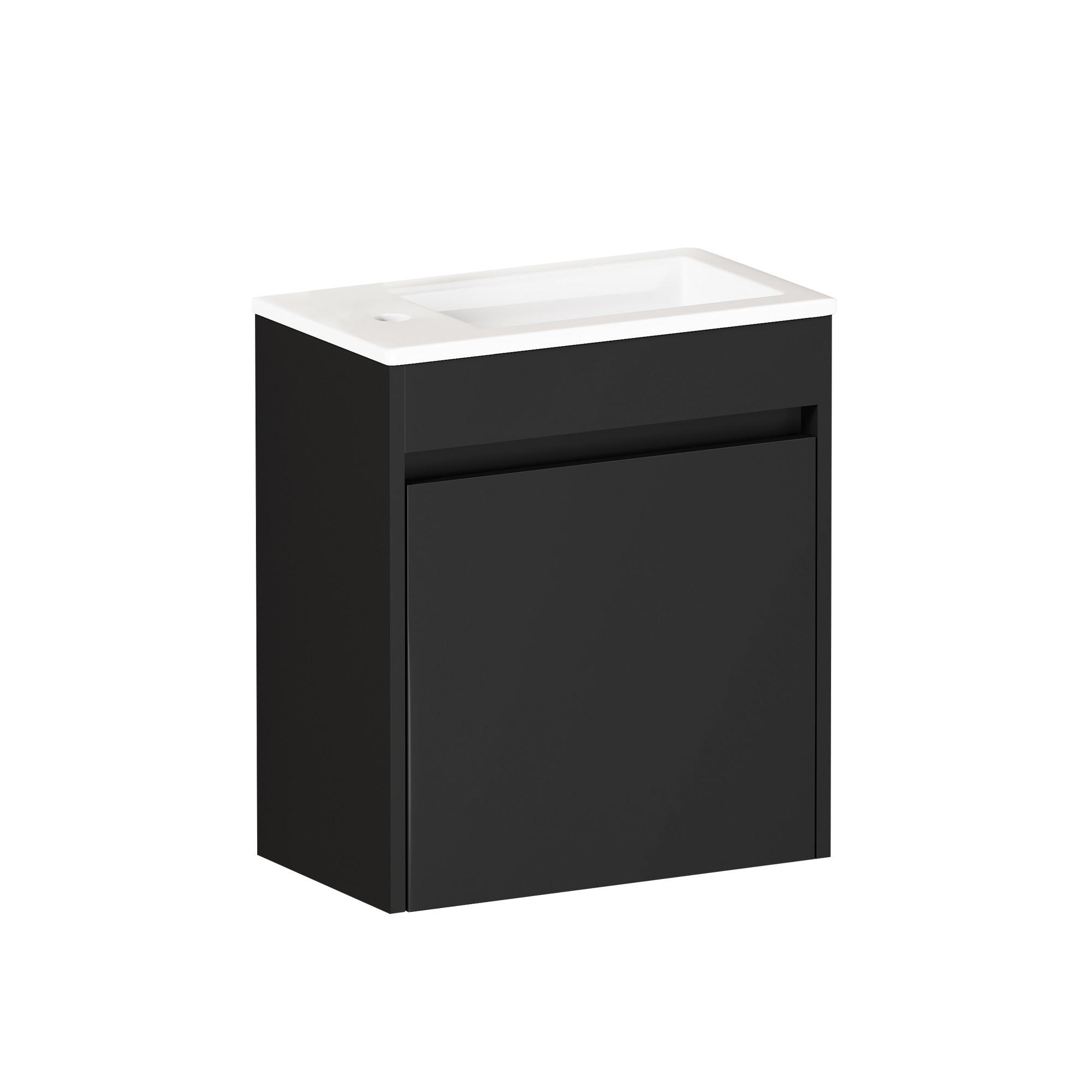 BADEZIMMERSCHRANK Schwarz 46 cm - Schwarz, Holz (45/51.5/25.5cm) - PANGIVO