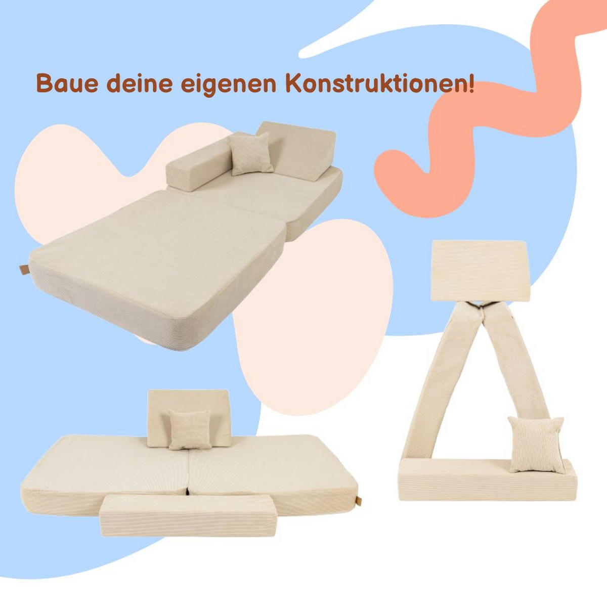 KINDERSESSEL, Angelove, Cordsamt, Beige - Beige, Textil (80/24/80cm)