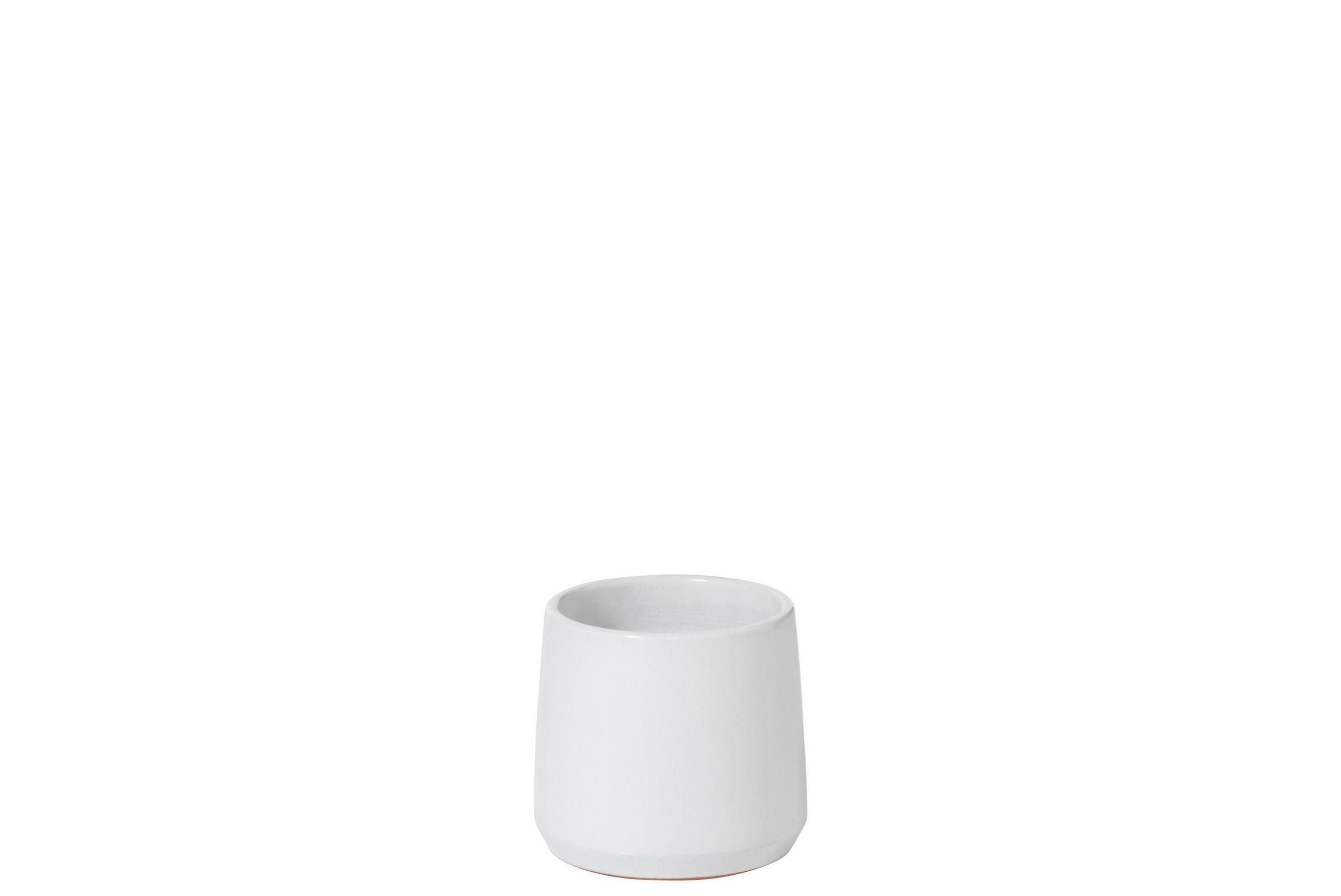 BLUMENTOPF RUND - Töpferei - Weiß - XS - 2er set - Ø 12 cm - Weiß, Keramik (12/12cm) - J-Line