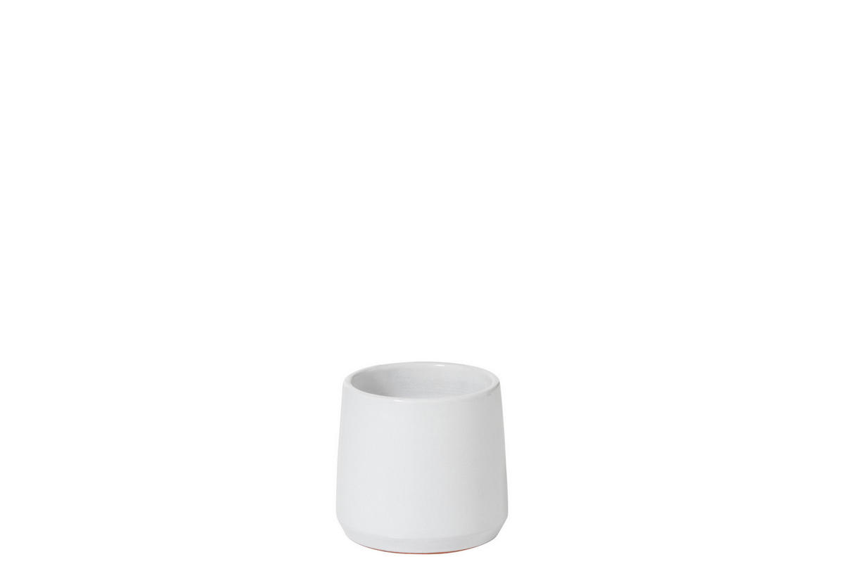 BLUMENTOPF RUND - Töpferei - Weiß - XS - 2er set - Ø 12 cm - Weiß, Keramik (12/12cm) - J-Line