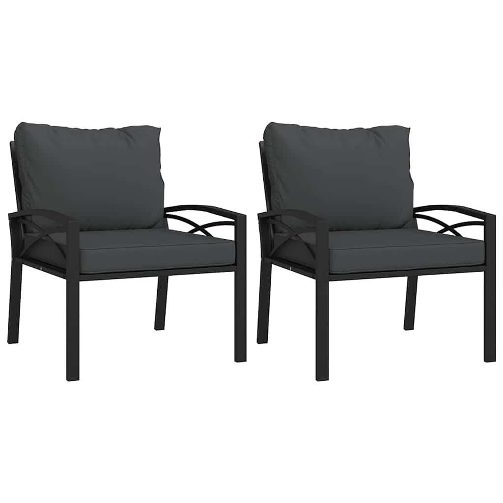 vidaXL Gartenstühle Schwarz 76x79x68 cm