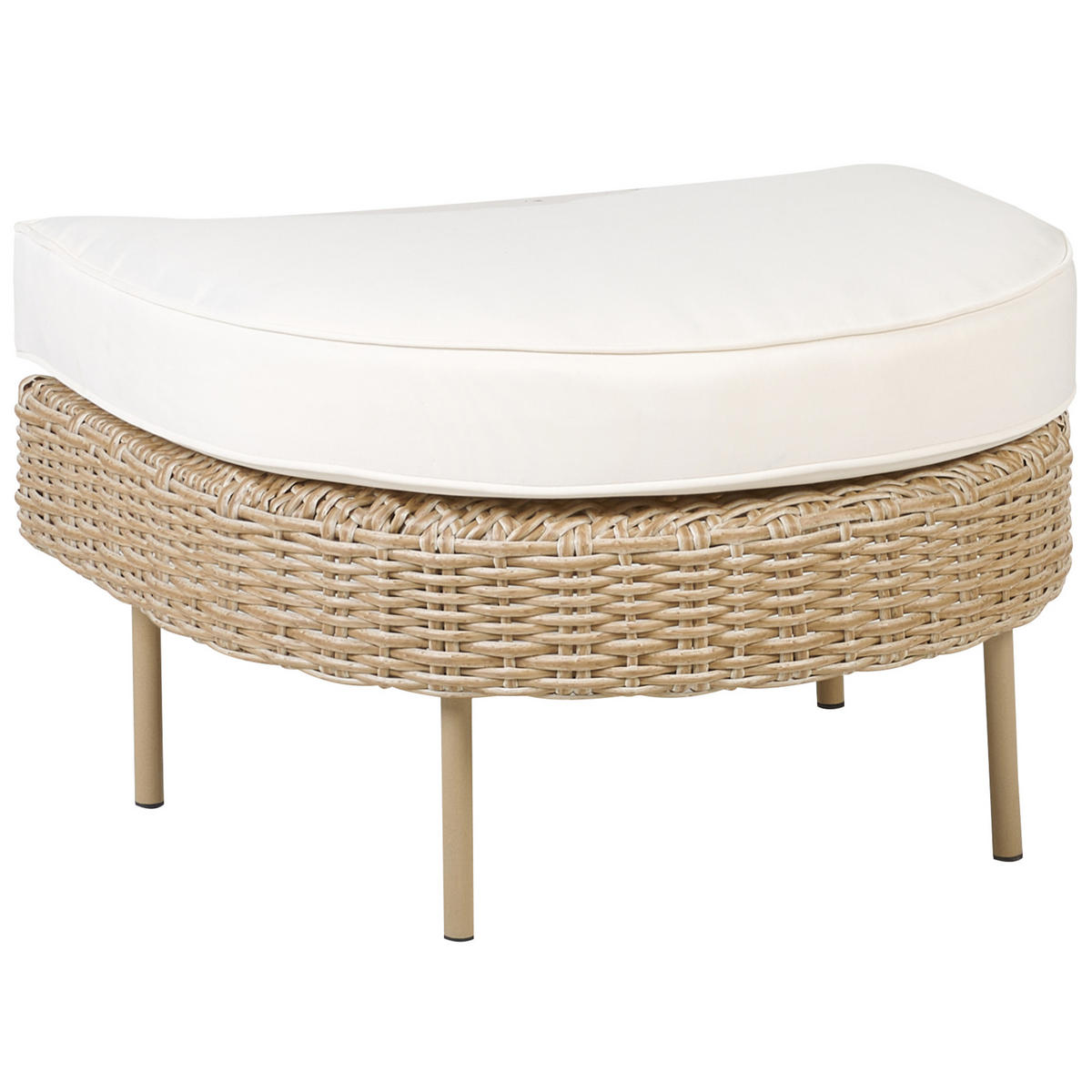 SESSEL mit Ottomane Rattan PE natürlich Arcille - Naturfarben, Kunststoff (80/80/151cm) - Beliani