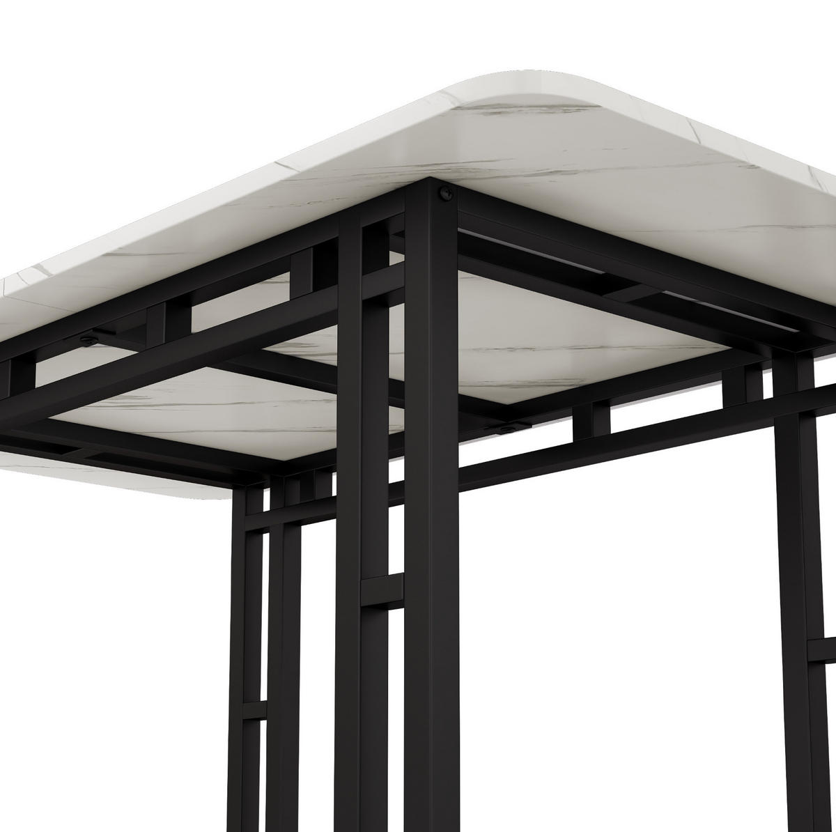 ESSTISCH 120/70 cm Schwarz, Weiß aus MDF mit schwarzen Metallbeinen - Weiß, Holzwerkstoff (120/70/74cm) - OKMYHOME