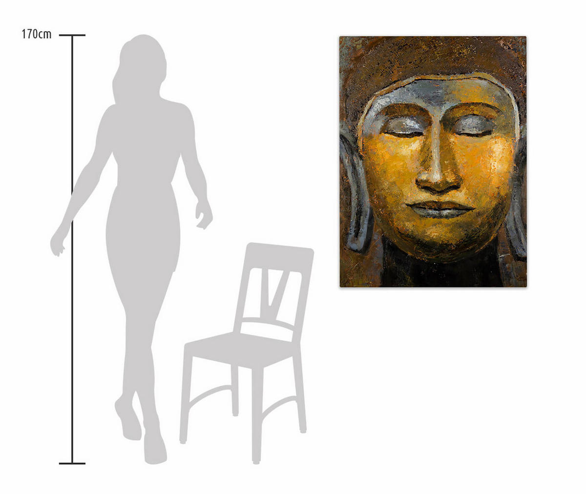 ACRYLBILD HANDGEMALT 75/100 cm - Braun, Holz/Textil (75/100cm) - KUNSTLOFT