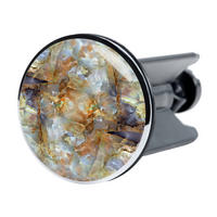 WASCHBECKENSTÖPSEL Marmor Braun - Braun, Kunststoff/Metall (4/7/7cm) - Sanilo