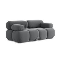 2-SITZER-SOFA Samt Stoff Grau - Dunkelgrau/Schwarz, Kunststoff/Textil (190/70/96cm) - LaMiaSofa