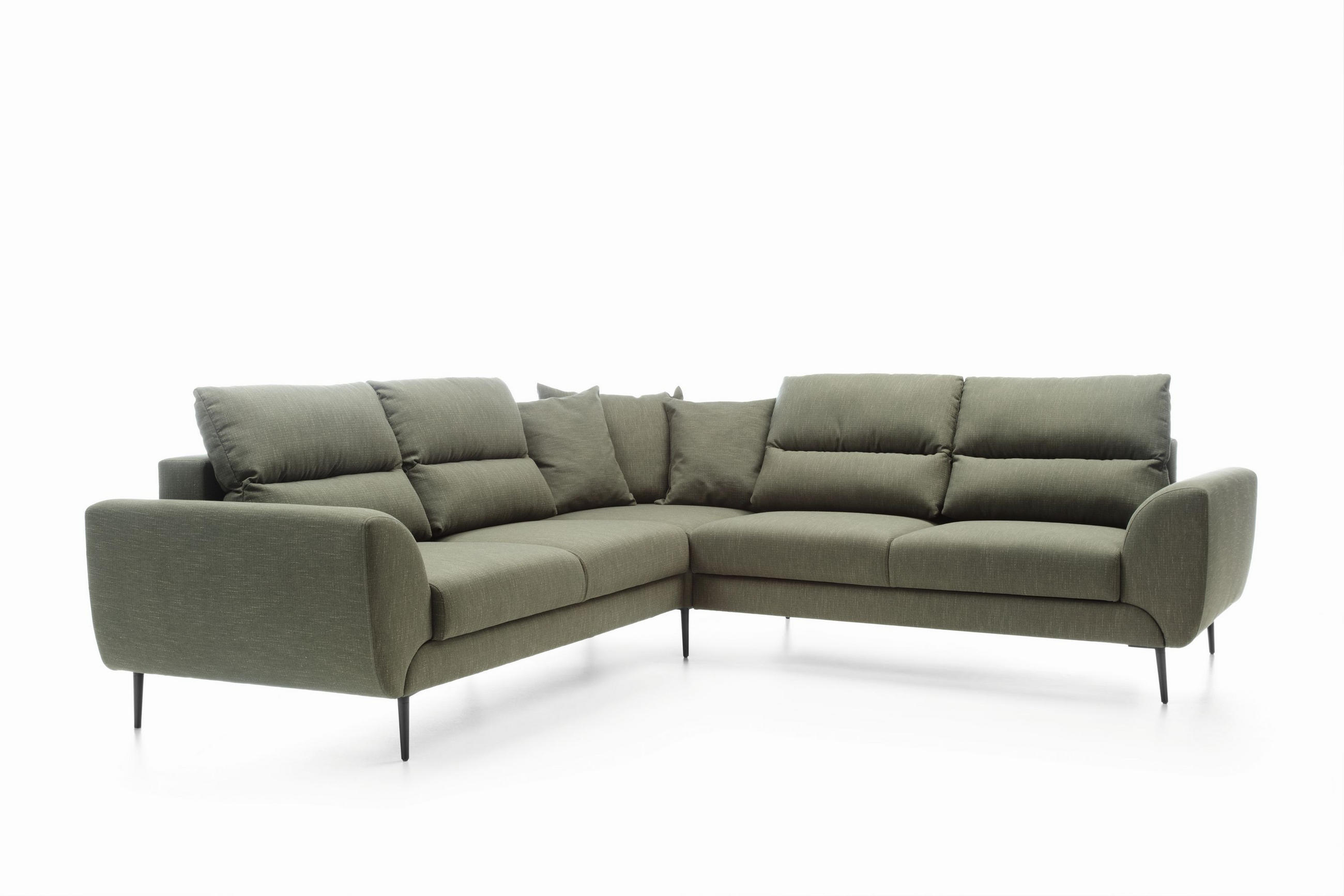 ECKSOFA SETTE Grün Velours-Stoff mit Schlaffunktion - Grün, Holz (265/265cm) - MASSENO