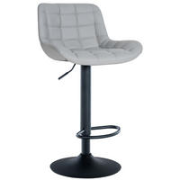 BARHOCKER Lederlook grau - Schwarz/Grau, Textil/Metall (48/81/54cm) - CLP