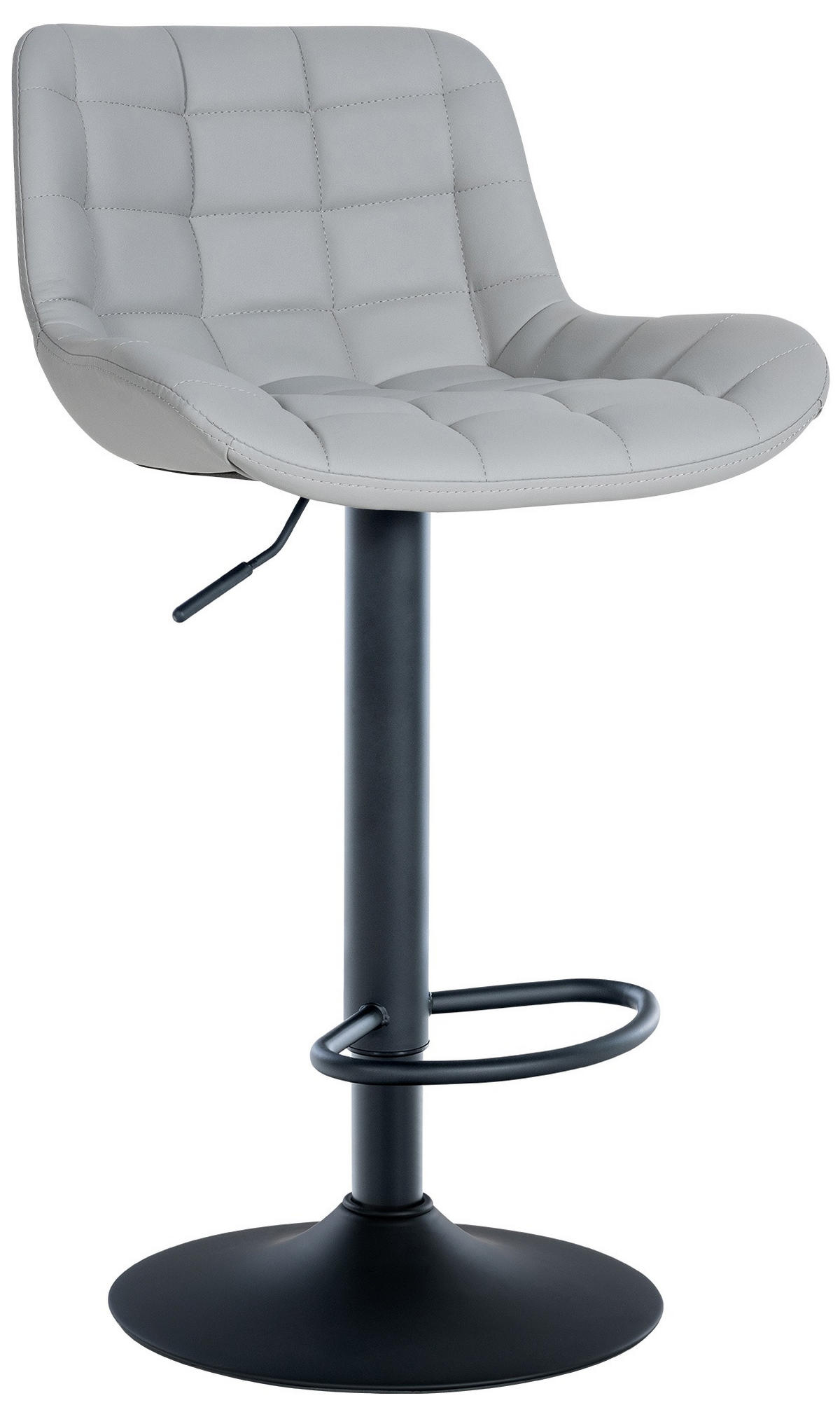 BARHOCKER Lederlook grau - Schwarz/Grau, Textil/Metall (48/81/54cm) - CLP