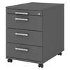 ROLLCONTAINER - 3 Materialschubladen 58/42,8/59 cm in Graphitfarben Chromgriff (Metall) - Graphitfarben, Holzwerkstoff (42.8/59/58cm) - bümö