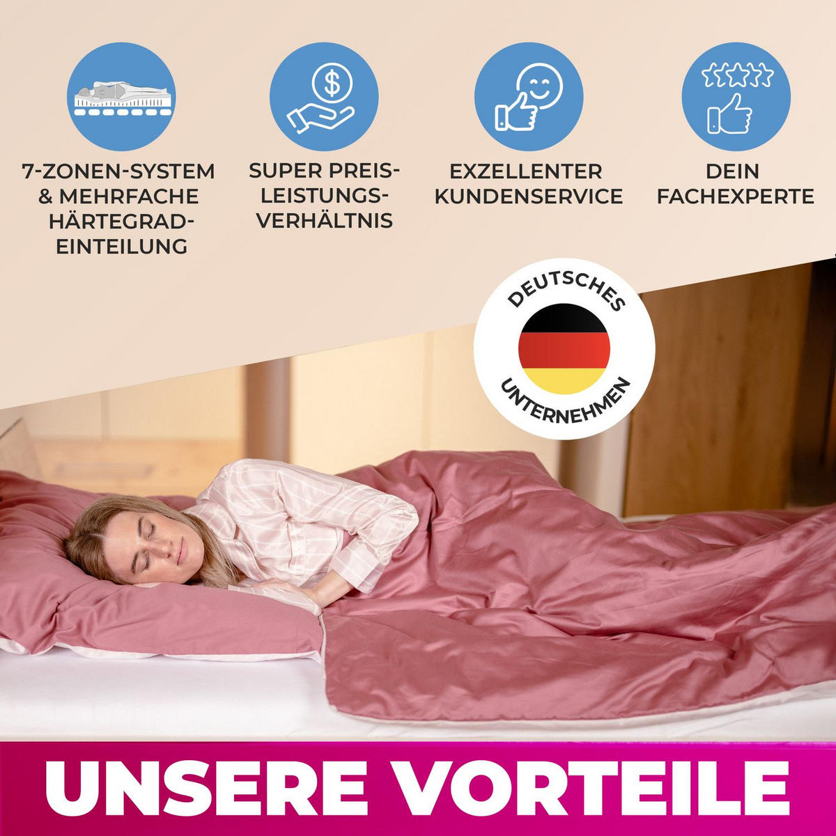 LATTENROST PINK DREAM 80 x 200 cm starr, Selbstmontage - Naturfarben, Holz (80/200cm) - Coemo