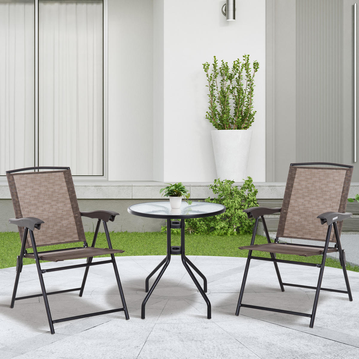 BALKONSET 3-teilig DE-14069 Schokolade - Braun, Metall - ComfortXL