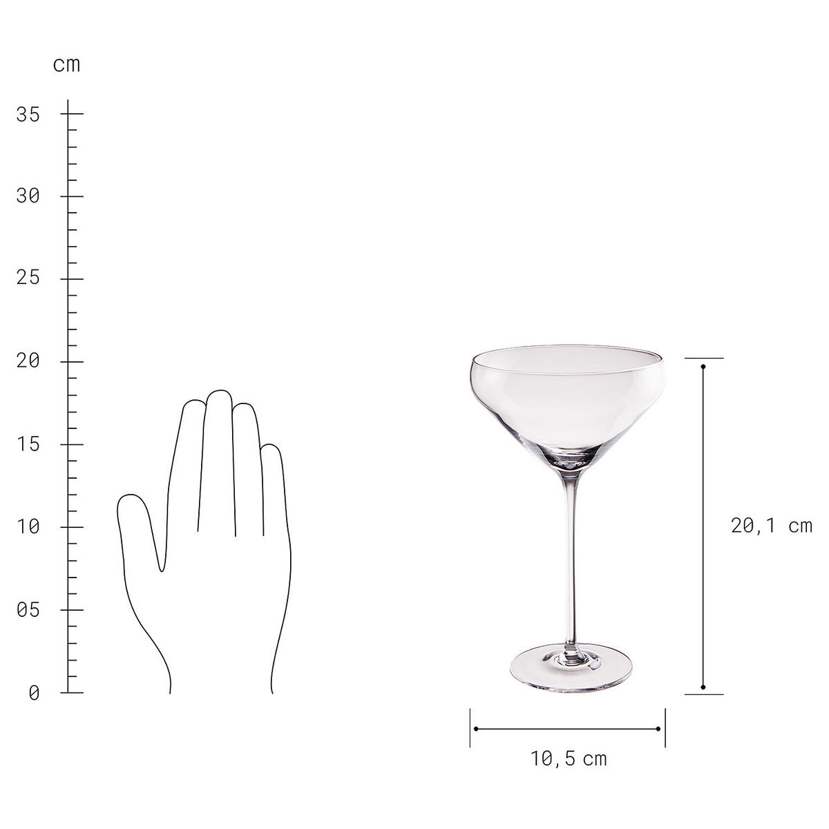 COCKTAILGLAS (4er Set) Classy Hour - Transparent, Glas (0.26L) - Butlers