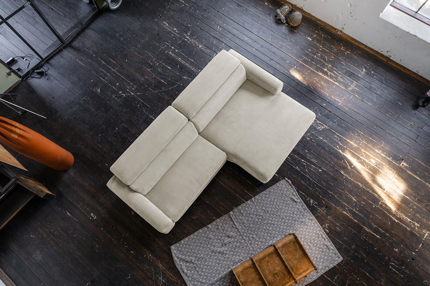 Thumbnail - Kawola Ecksofa, Creme, Textil, Echtholz, 3-Sitzer, Füllung: Komfortschaum, Ottomane rechts, L-Form, 282x177 cm, Wohnzimm...