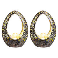 LED AUSSENLEUCHTE Bronze gemustert 2er Set - Bronzefarben, Glas (21.5/9.5/27.5cm) - Globo Lighting