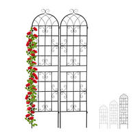 2XRANKGITTER - Schwarz, Metall (52/220/1.5cm) - Relaxdays