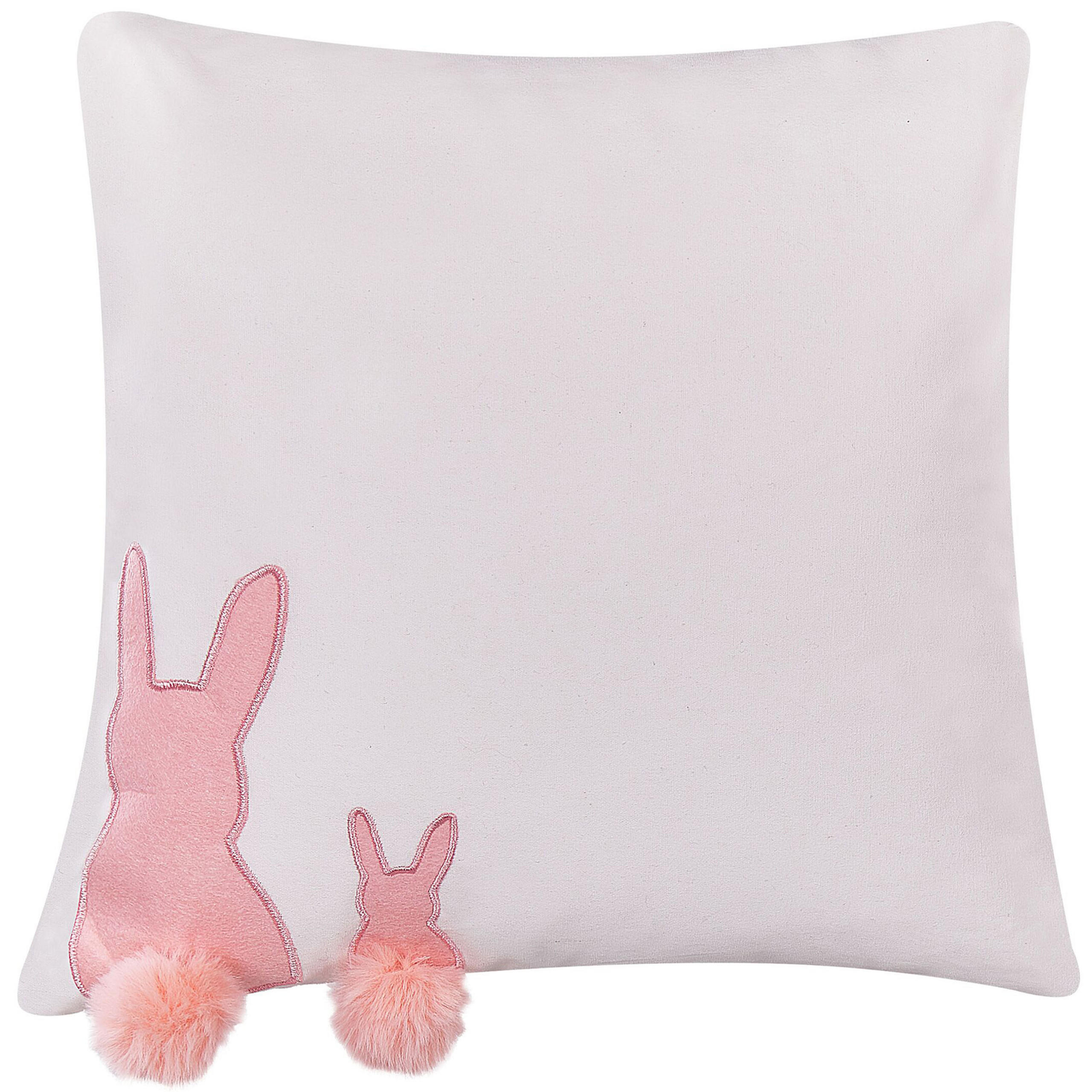 DEKOKISSEN 2er-Set Weiß 45/45 cm Phlox - Weiß, Naturmaterialen/Textil (45/45cm) - Beliani