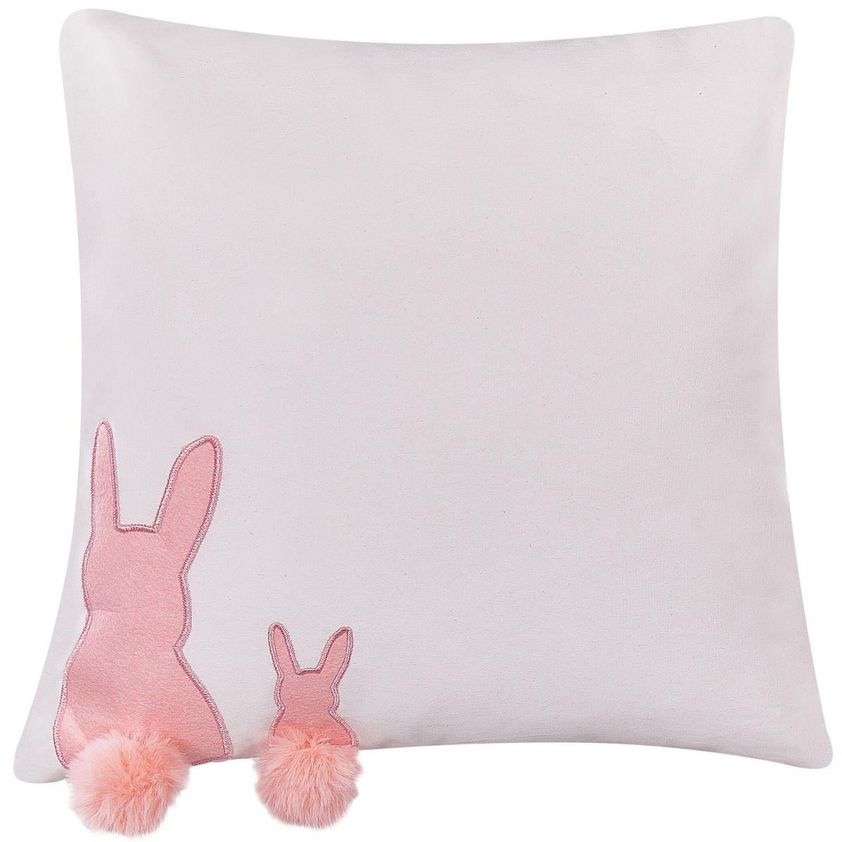 DEKOKISSEN 2er-Set Weiß 45/45 cm Phlox - Weiß, Naturmaterialen/Textil (45/45cm) - Beliani