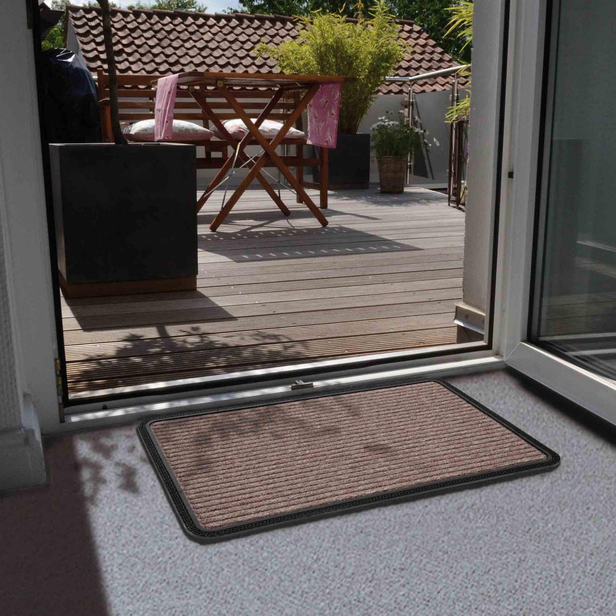 FUSSMATTE FÜR INNEN & AUßEN BORDER STAR - Braun, Textil (40/60cm) - Astra