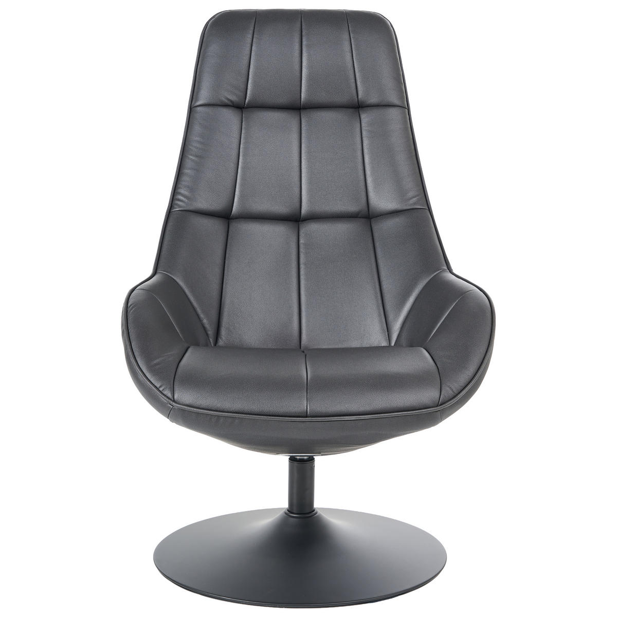 DREHSESSEL Kunstleder Schwarz Marstrand - Schwarz, Kunststoff/Metall (65/99/82cm) - Beliani