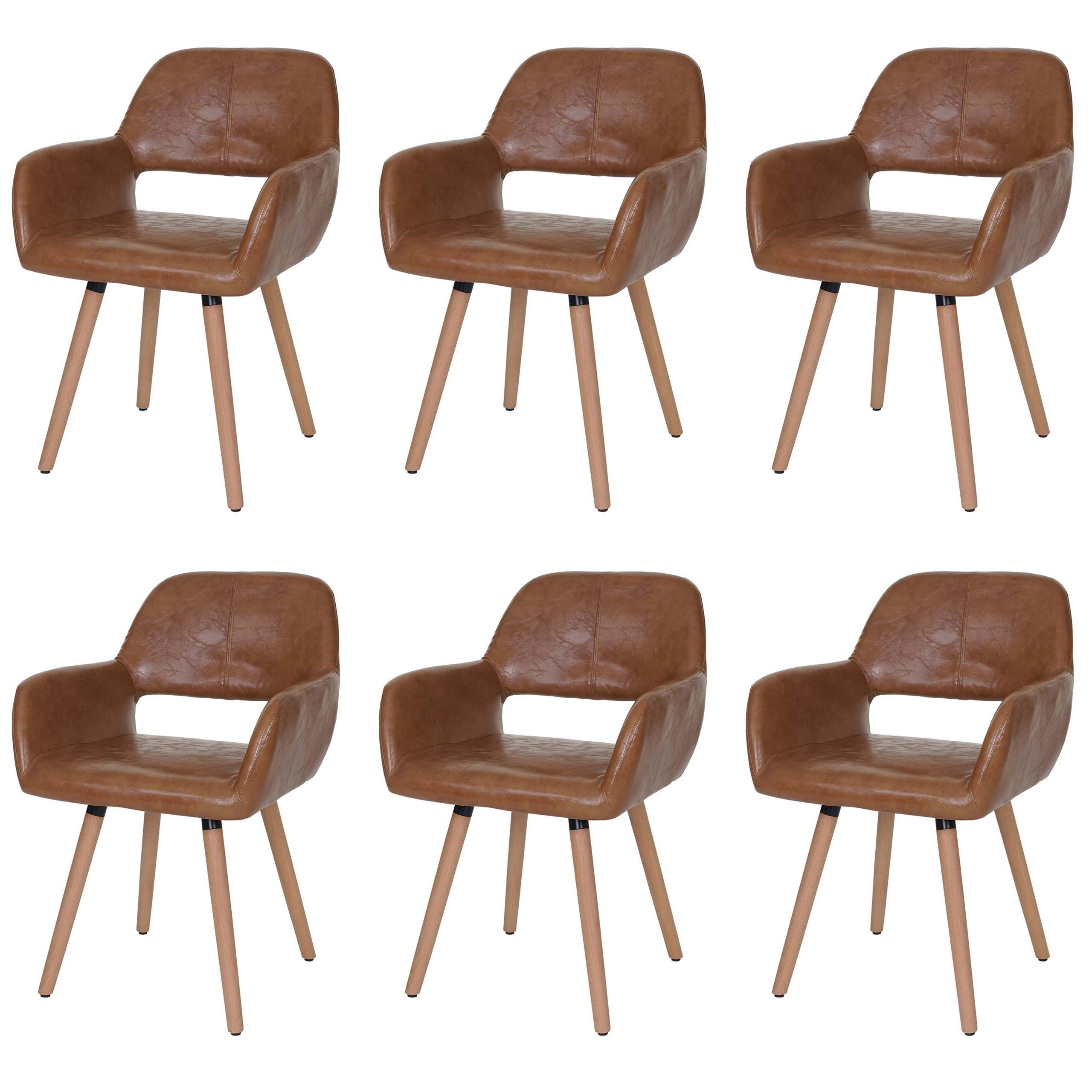 ESSZIMMERSTUHL Braun 6er-Set - Braun, Textil (56/78/57cm) - MCW