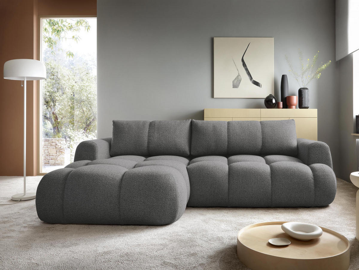 ECKSOFA Mitto, Seite: Links - Schwarz/Grau, Holz/Kunststoff (270/173cm) - MIRJAN24