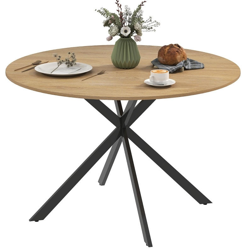 ESSTISCH 120 cm in Eicheoptik mit Stahlbeinen im Industriestil - Eichefarben, Holz (120/120/75cm) - Flora Grace
