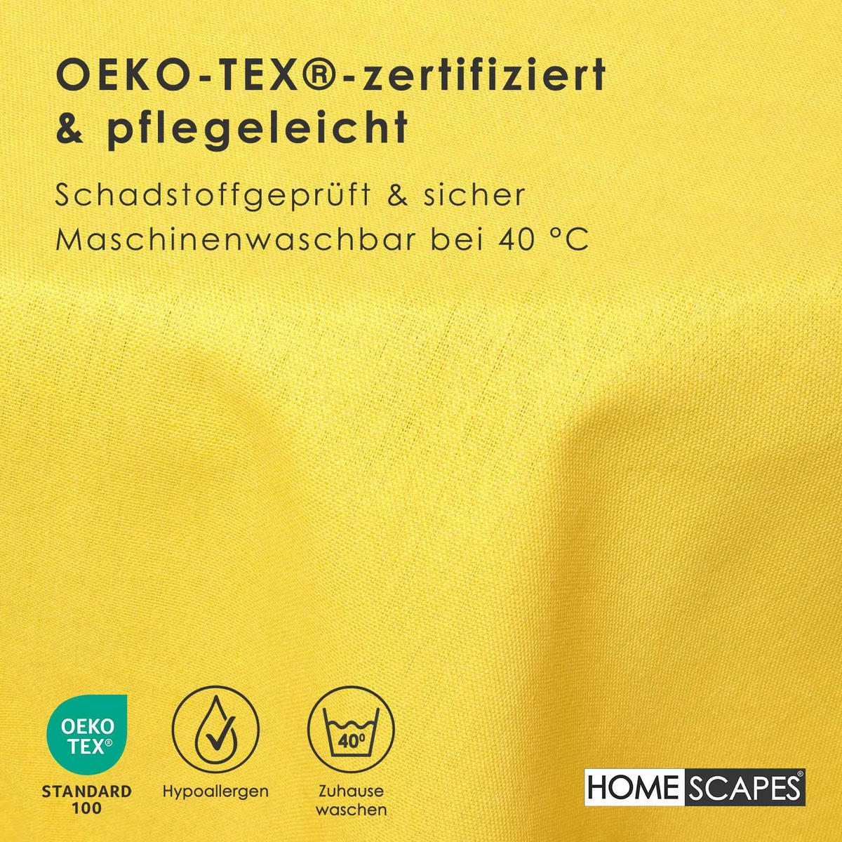 TISCHDECKE gelb rund 178 cm, 100% Baumwolle - Gelb, Textil (178/178cm) - Homescapes