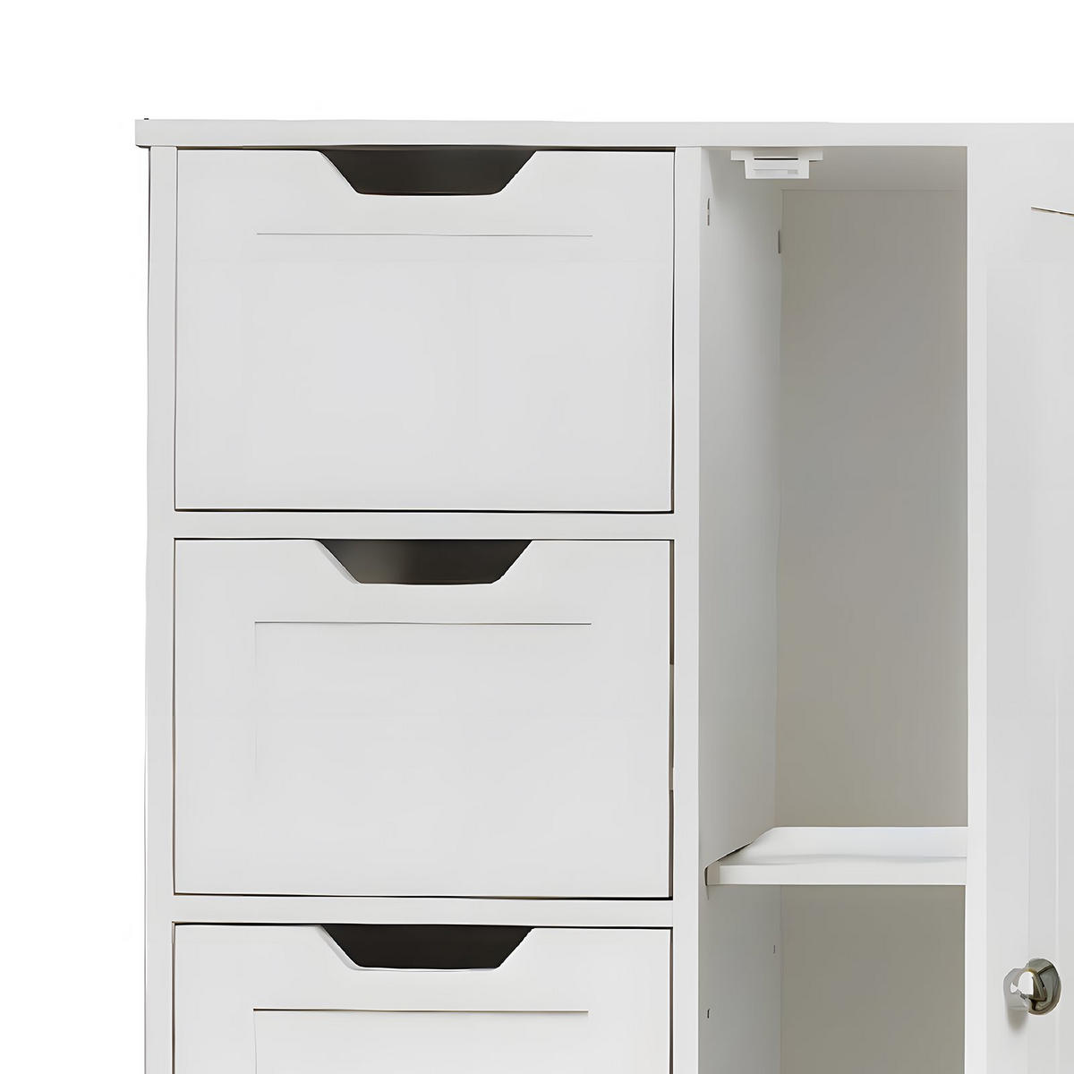 BADEZIMMERSCHRANK MDF Weiß 4 Schubladen 1 Tür 60x30x80 cm - Weiß, Holzwerkstoff (60/81/30cm) - Begryf