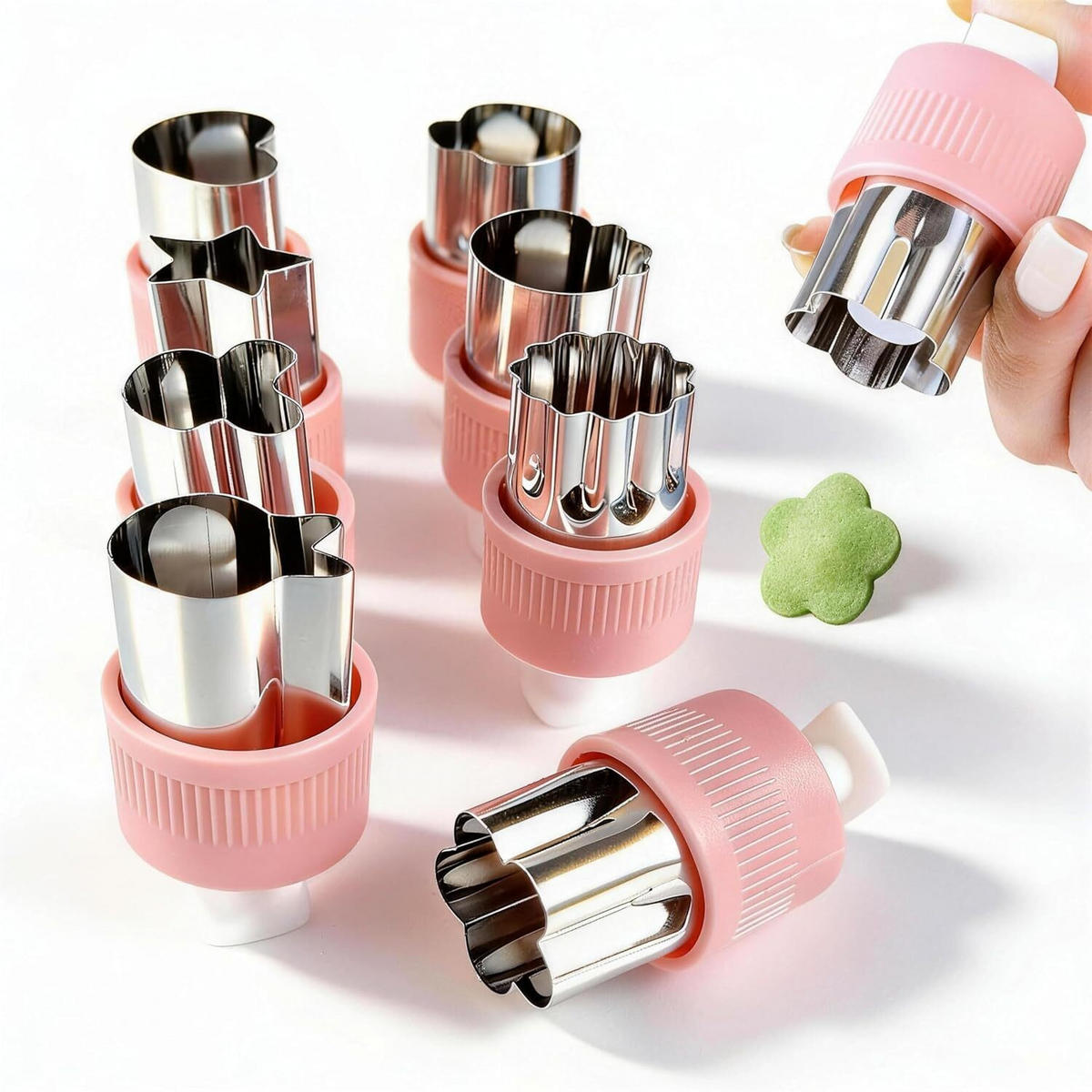 KINDERKÜCHE 8 Stück Schneider, Edelstahl, mit Ausstoßer - Pink, Metall (3/6/3cm) - Authentics