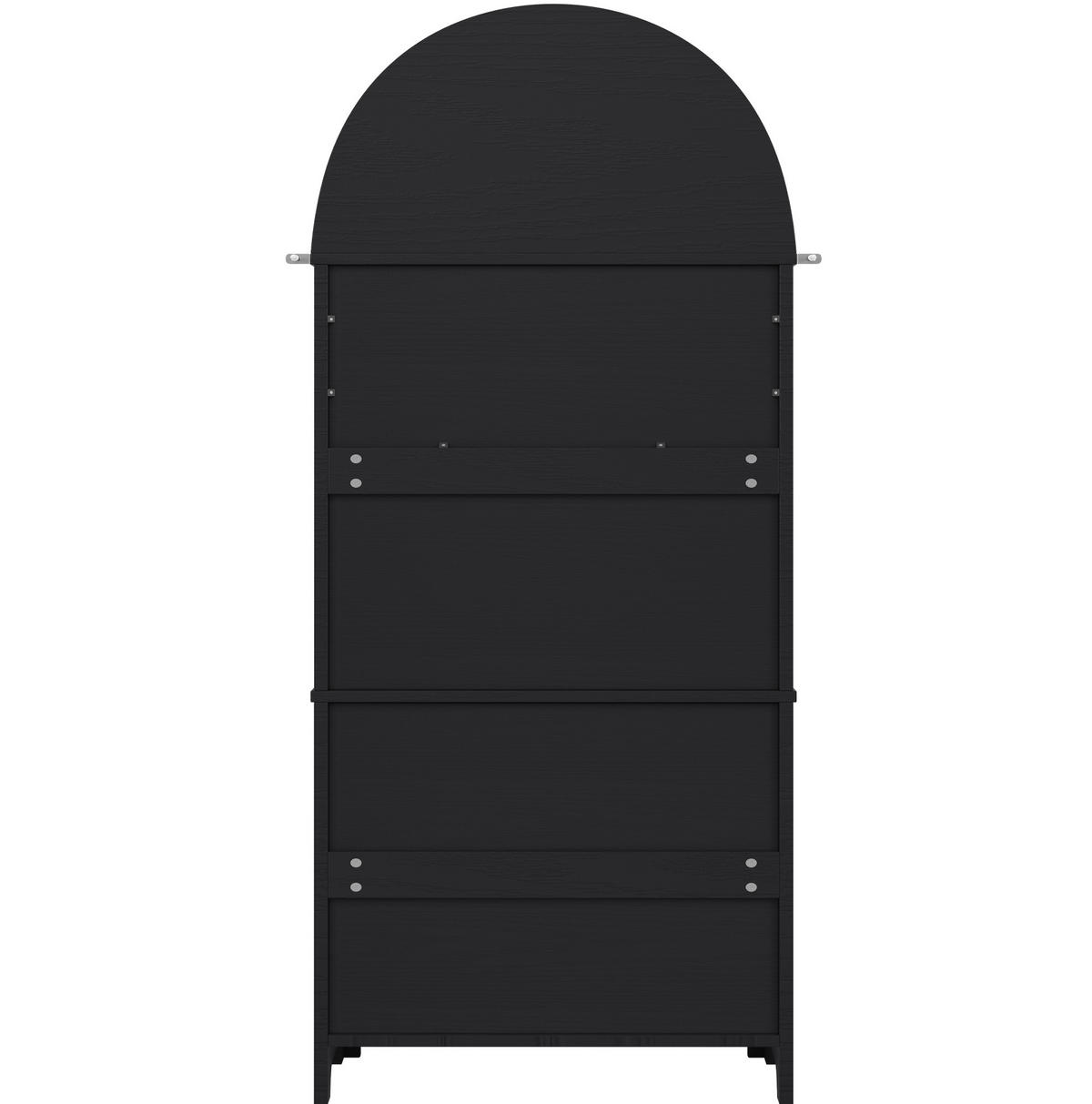 VISOKI element, 70/35/180 cm, MDF crni, s 3 ladice i vratima - crna, drvni materijal (70/180/35cm) - BEAOK