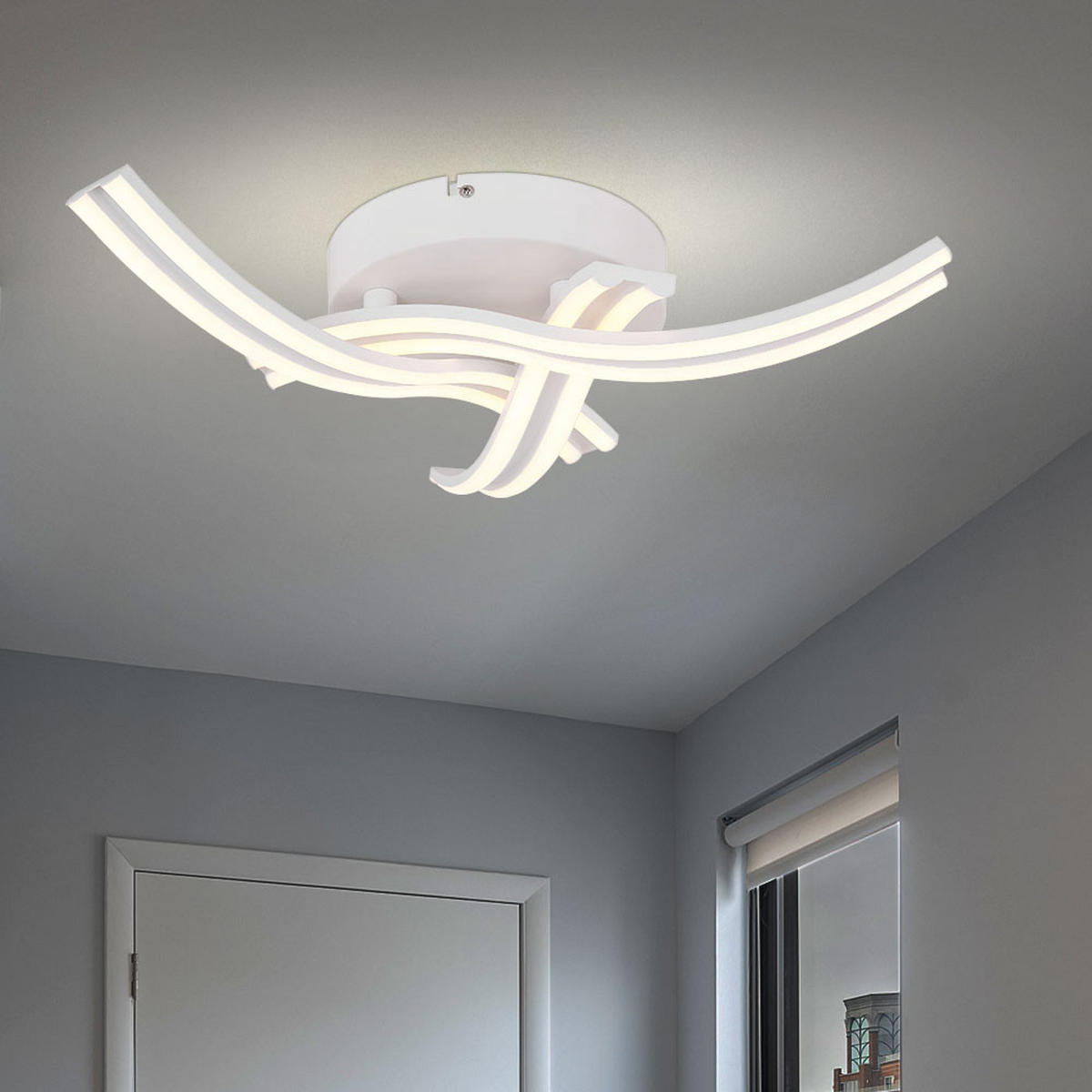LED DECKENLEUCHTE Metall Weiß - Weiß, Metall (54/54/10cm) - Globo Lighting