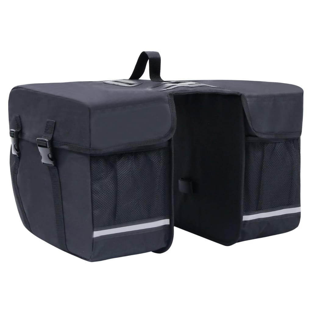 DOPPEL-FAHRRADTASCHE Für Gepäckträger Wasserdicht 35 L Schwarz - Schwarz, Textil (17/30/34cm) - vidaXL