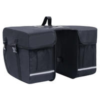 DOPPEL-FAHRRADTASCHE Für Gepäckträger Wasserdicht 35 L Schwarz - Schwarz, Textil (17/30/34cm) - vidaXL