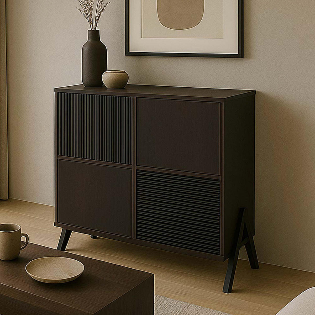 KOMMODE Braun - Braun, Metall (79/94/40cm) - MCW