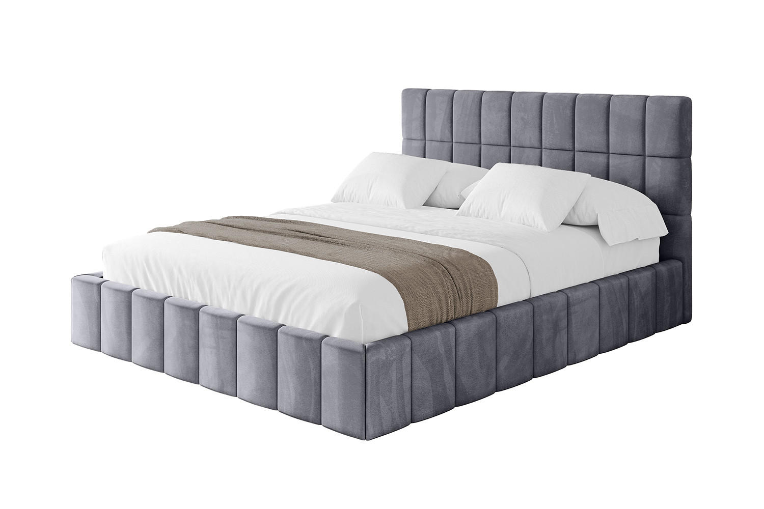 POLSTERBETT mit Bettkasten und Lattenrost, Boxbett ohne Matratze - AMEA 180x200 Dunkelgrau - Dunkelgrau, Holzwerkstoff/Textil (180/200cm) - ALTDECOR