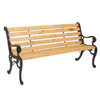 GARTENBANK Schwarz, Beige - Beige/Schwarz, Holz (164/78/35cm) - MCW