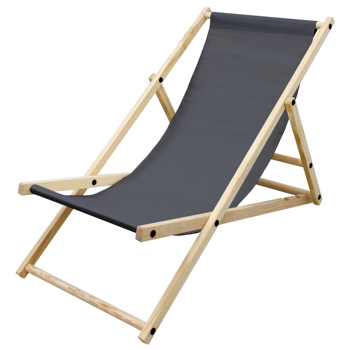 LIEGESTUHL samt Anthrazit - Anthrazit, Holz (52/83/117cm) - ECD-Germany