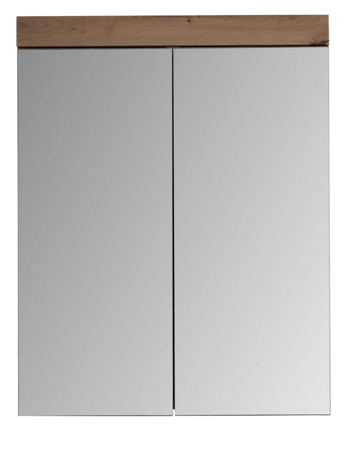 SPIEGELSCHRANK Asteiche 60 x 77 cm 2-türig, Badschrank modern - Eichefarben, Glas/Holzwerkstoff (60/77/17cm) - Top.Furn