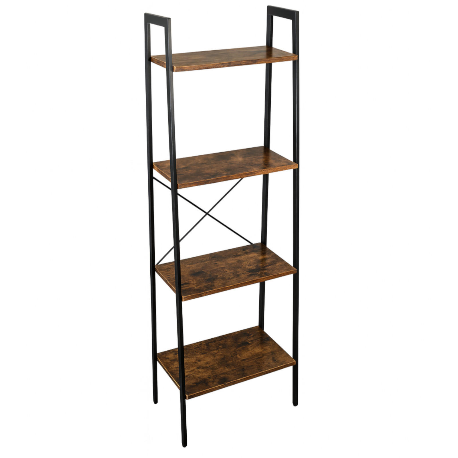 REGAL Metall Holzoptik Dunkelbraun 4 Böden 56/34/137 cm - Dunkelbraun, Holzwerkstoff/Metall (56/137/36cm) - Begryf