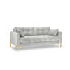 SOFA Mamaia aus Samt silber 2 Sitzplätze - Silberfarben, Textil (92/75/152cm) - Micadoni