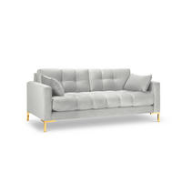 SOFA Mamaia aus Samt silber 2 Sitzplätze - Silberfarben, Textil (92/75/152cm) - Micadoni