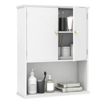BAD-HÄNGESCHRANK mit 2 Türen weiß - Weiß, Holzwerkstoff (60/75/21cm) - COSTWAY