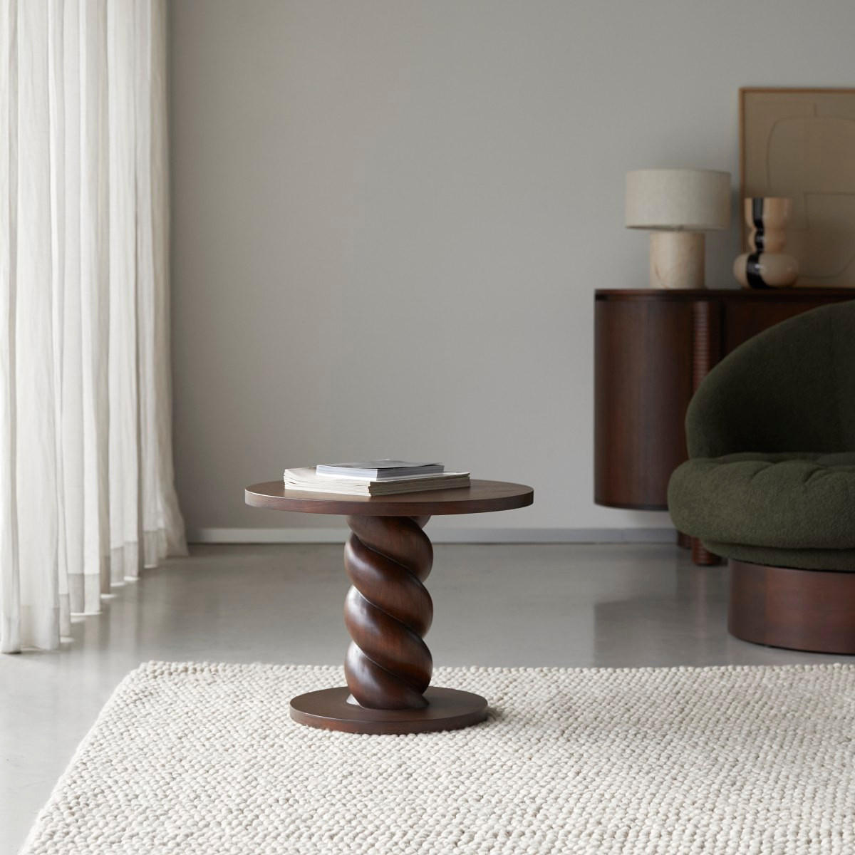 BEISTELLTISCH Liza Braun aus Dunkles Mindiholz - Braun, Holz (55/55/45cm) - Tikamoon
